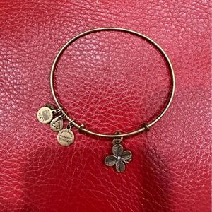 Alex and Ani four leaf clover bracelet in gold